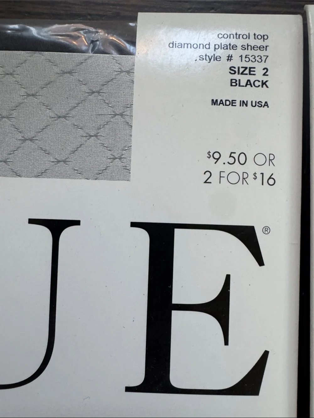 HUE Black assorted Gotta Have It! Fashion Sheers size 2 new